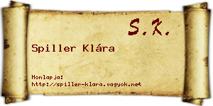 Spiller Klára névjegykártya