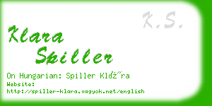 klara spiller business card